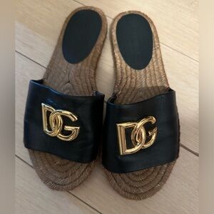 Dolce & Gabbana DG Logo Leather Espadrille San